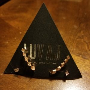 Luv AJ two sets of rose gold earrings